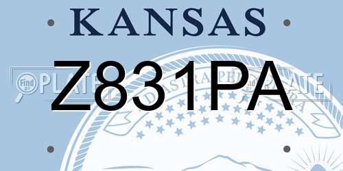Z831PA Kansas License Plate