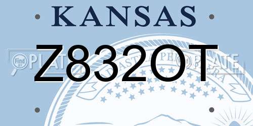 Z832OT Kansas License Plate