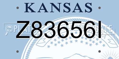 Z83656I Kansas License Plate