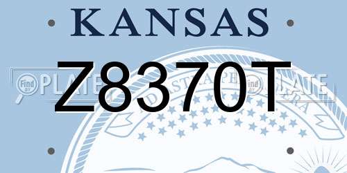 Z8370T Kansas License Plate