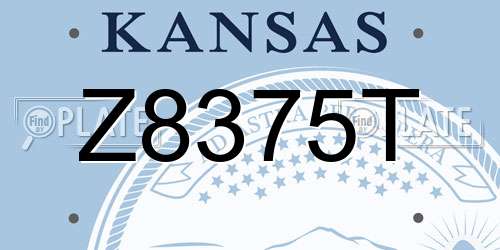 Z8375T Kansas License Plate