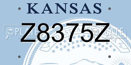 Z8375Z Kansas License Plate