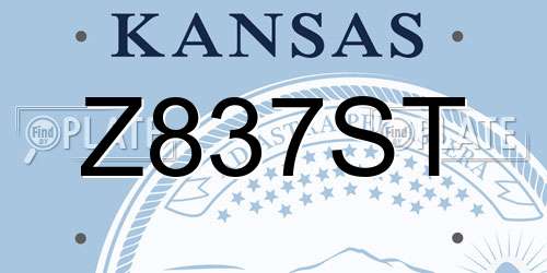 Z837ST Kansas License Plate