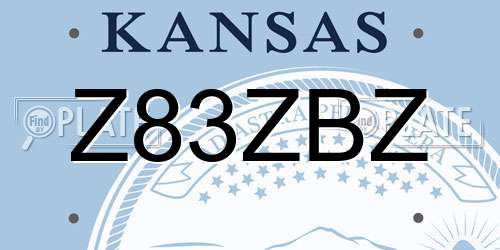 Z83ZBZ Kansas License Plate