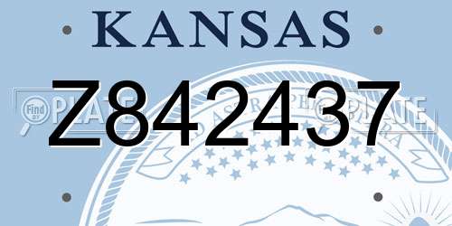 Z842437 Kansas License Plate