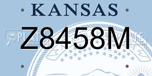 Z8458M Kansas License Plate