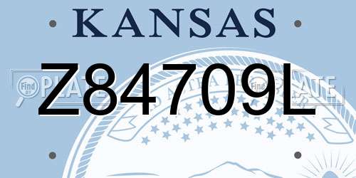 Z84709L Kansas License Plate