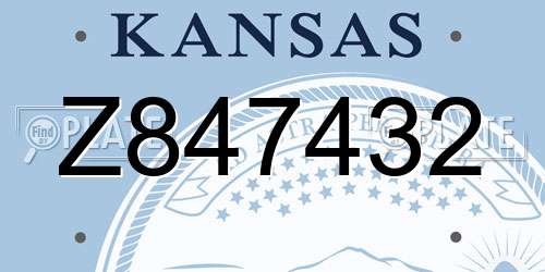 Z847432 Kansas License Plate