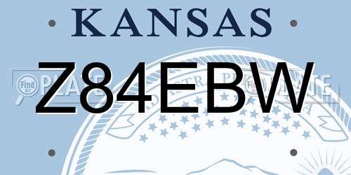 Z84EBW Kansas License Plate