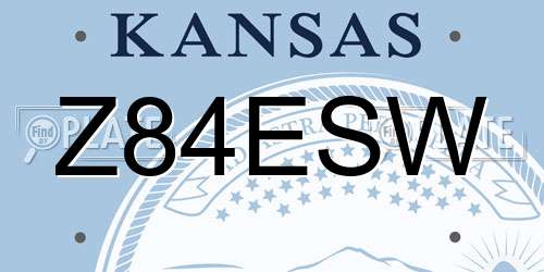Z84ESW Kansas License Plate