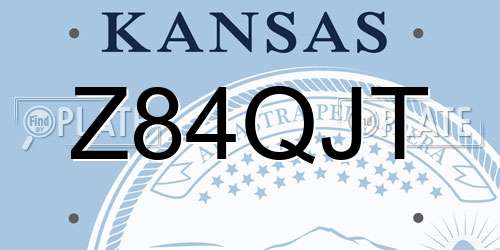 Z84QJT Kansas License Plate