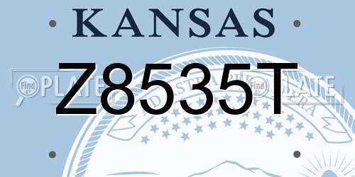 Z8535T Kansas License Plate