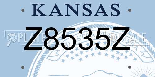 Z8535Z Kansas License Plate