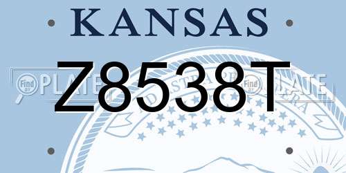 Z8538T Kansas License Plate
