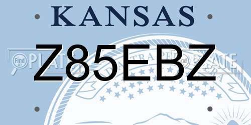Z85EBZ Kansas License Plate