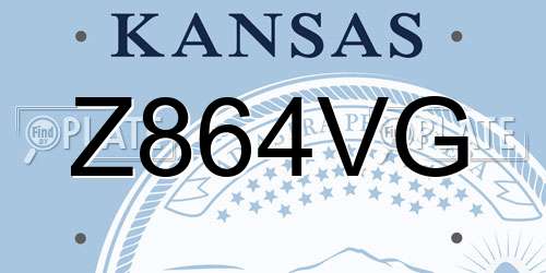 Z864VG Kansas License Plate