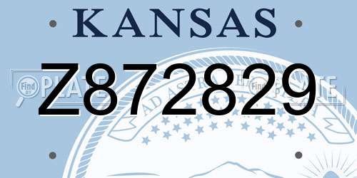 Z872829 Kansas License Plate