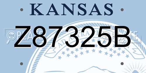 Z87325B Kansas License Plate
