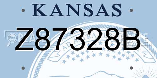 Z87328B Kansas License Plate