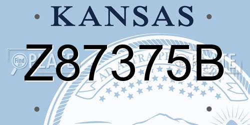 Z87375B Kansas License Plate