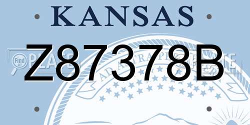 Z87378B Kansas License Plate