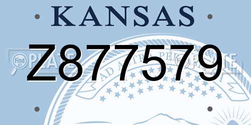 Z877579 Kansas License Plate