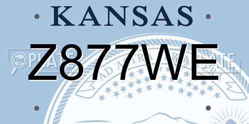 Z877WE Kansas License Plate