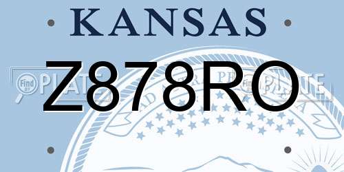 Z878RO Kansas License Plate