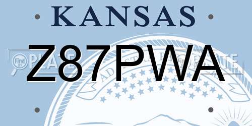 Z87PWA Kansas License Plate
