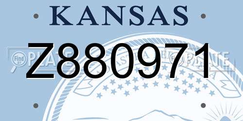 Z880971 Kansas License Plate
