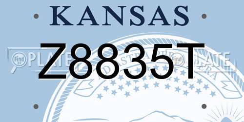 Z8835T Kansas License Plate