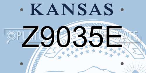 Z9035E Kansas License Plate