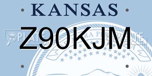 Z90KJM Kansas License Plate
