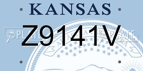 Z9141V Kansas License Plate