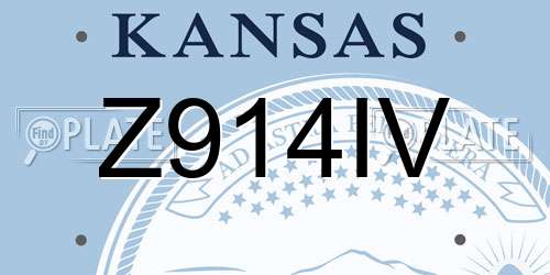 Z914IV Kansas License Plate