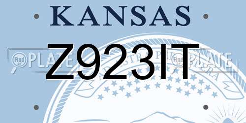 Z923IT Kansas License Plate