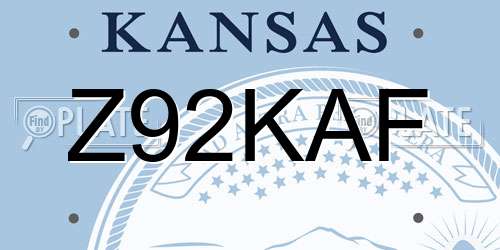 Z92KAF Kansas License Plate