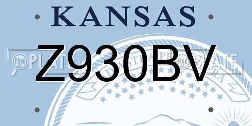 Z930BV Kansas License Plate