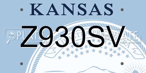 Z930SV Kansas License Plate