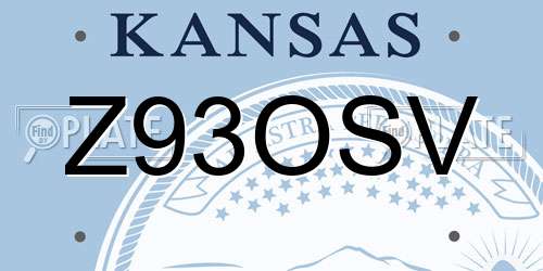 Z93OSV Kansas License Plate