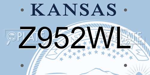 Z952WL Kansas License Plate