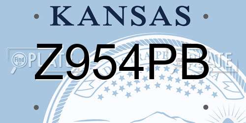 Z954PB Kansas License Plate