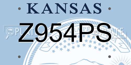 Z954PS Kansas License Plate