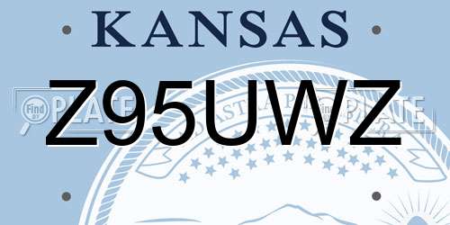Z95UWZ Kansas License Plate