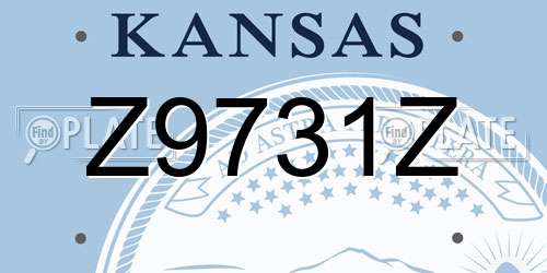 Z9731Z Kansas License Plate