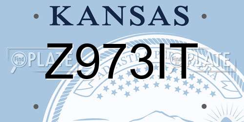 Z973IT Kansas License Plate