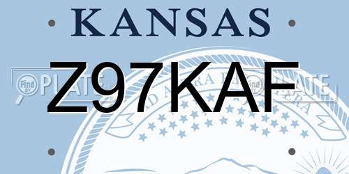 Z97KAF Kansas License Plate