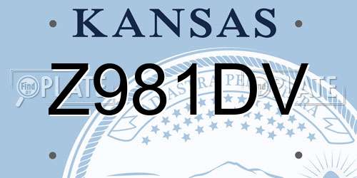 Z981DV Kansas License Plate