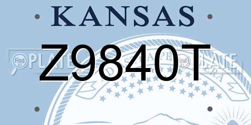 Z9840T Kansas License Plate