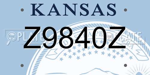 Z9840Z Kansas License Plate